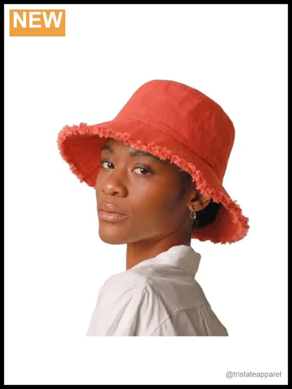 Frayed Bucket Hat Washed Cotton Floppy Wide Brim Boonie Cap